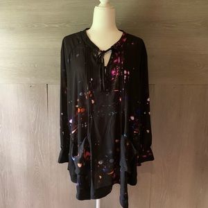 Melissa McCarthy Mulholland Galaxy Print Blouse